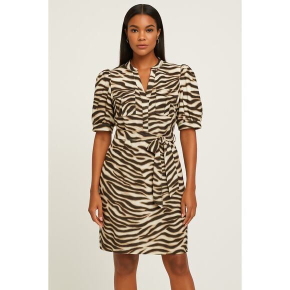 NWT GABRIELLE UNION NY & CO animal print short dress size XXL brown/tan/cream - Picture 1 of 8